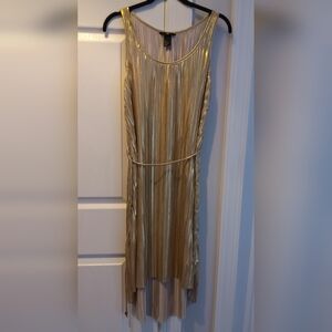 💥NWOT💥Gold Metallic Dress with Removable Sash/belt